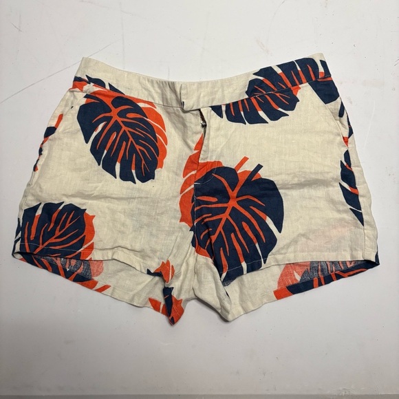 Lucky Brand Pants - Lucky Brand Leaf Print Women Shorts - Orange and Navy